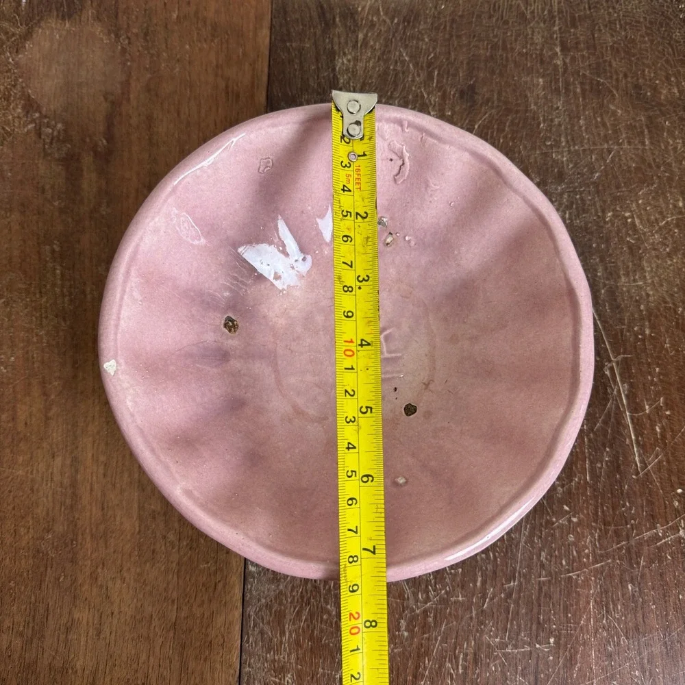 Vintage Pink Glaze ceramic‎ bowl Shallow Planter marked 7A inside